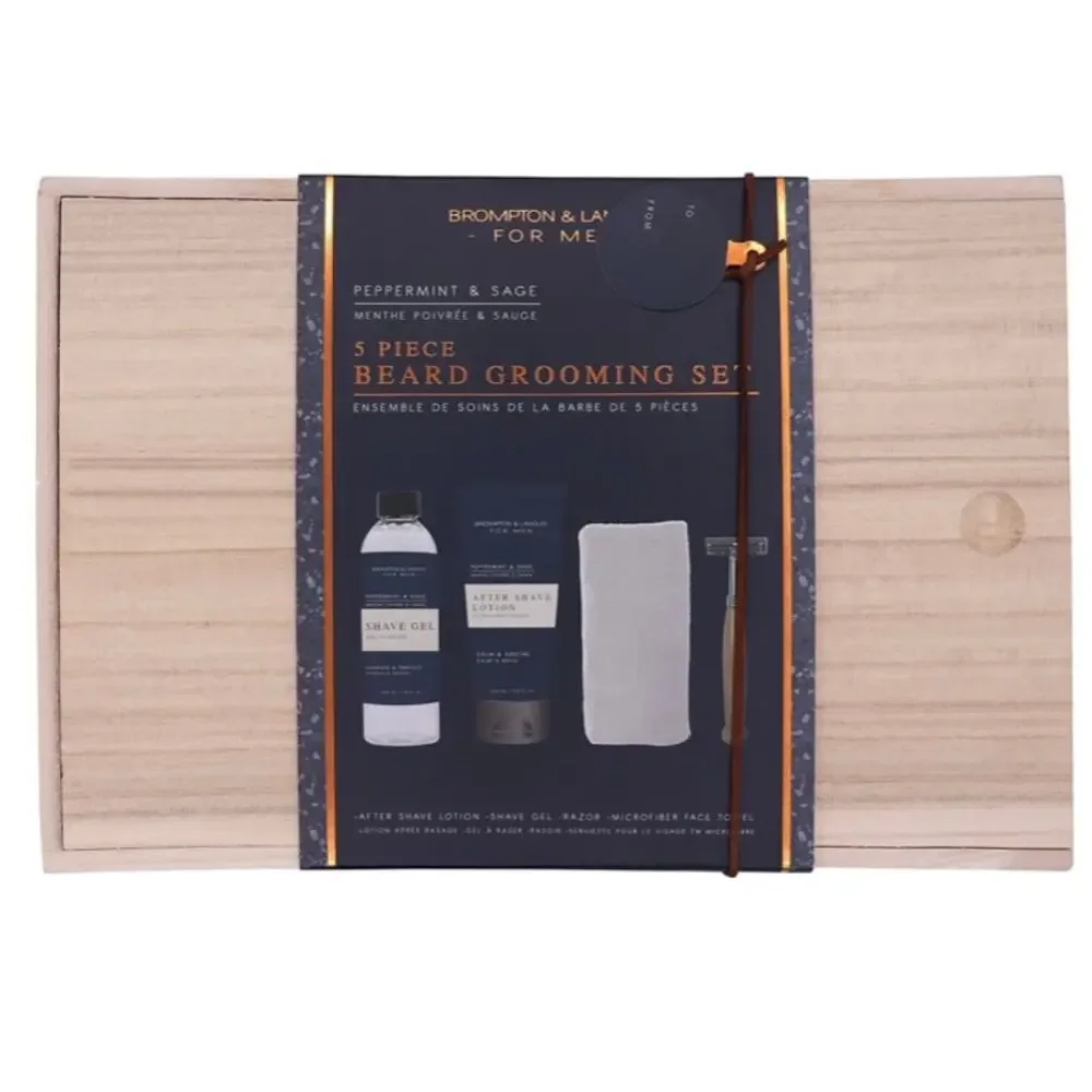 Beard Grooming Boxed Set Razor Shave Gel After Shave Lotion Brompton & Langley